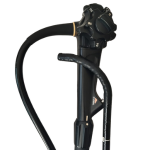 Vista frontal de un colonoscopio profesional para procedimientos endoscópicos, equipo médico especializado